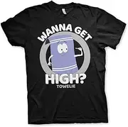 [South Park] Officially Licensed Towelie - Wanna Get High Mens T-Shirt (Black)