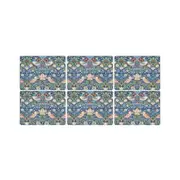 Pimpernel Strawberry Thief Placemats Blue Set of 6