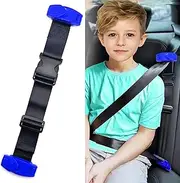 Car Seat Belt Adjuster for Kids Car Seat Belt Clip Car Shoulder Neck Safety Positioner Belt Strap Child Restraint Harness for Car Safety Car Seat Belt Harness for Kids Over 4 Years Old (Blue)
