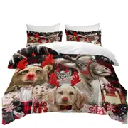 Funny Christmas Santas Reindeer Animals Quilt Cover