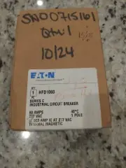 NEW Eaton HFD1060 Circuit Breaker 1 Pole 60A 277/347/600VAC / 125VDC HFD F Frame