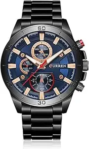 [zolyet] 2017 Fashion Luminous Stainl Steel Men Watch Water-Proof Man Busin Wristwatch Chrono Masculino Relogio Black & Blue