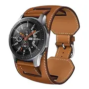 Watch Band for Samsung Watch 7/6/5/4 40/44mm, Galaxy Watch 5 Pro 45mm, Galaxy Watch 6/4 Classic 42/46/43/47mm, Watch 3, Active 2, Gear S3 S2 Genuine Leather Re