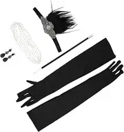TINEASUR Costume Kit Gloves Necklace and Plumage Headband 1 Set for Boys and Girls