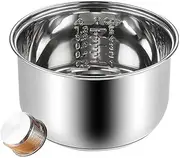 Stainless Steel Rice Cooker Inner Pot, Round Rice Cooker Replacement Pot, Inner Cooking Bowl Rice Maker Cooker Pots for Home KitchenSilver,5L