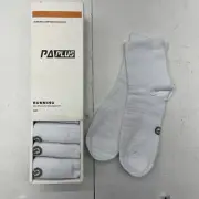 PA Plus White Running Compression Socks 6-Pairs Crew Adult Size L-XL