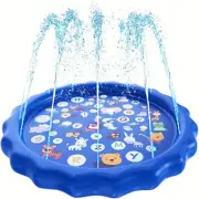3-in-1 67" Splash Pad, Sprinkler for Kids and Baby Pool for Learning