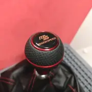 MS RED LEATHER SHIFT GEAR KNOB for MAZDA 2 3 5 6 CX-3 CX-5 MX5 MIATA SPORT RX8 S (for: Mazda)