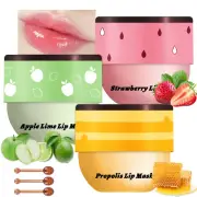 3 PCS Bee Honey Pot Lip Balm & Mask Set - Moisturizing, Hydrating, Wrinkle Care