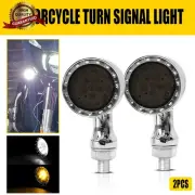 2PCS Chrome Motorcycle LED Blinker Turn Signal Light Lamp For Harley Davidson O