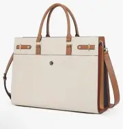 CLUCI Briefcase for Women Leather Laptop 15.6 Inch Business Ladies Work Computer