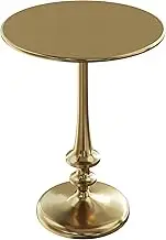 Lavish Home Pedestal Side Table for Couch, Loveseat, Entryway, or Bed-Living Room Furniture, 22", Brass