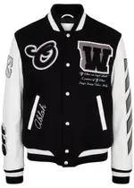 Off-white Logo Wool-blend Varsity Jacket - Black - 52 (IT52 / XL) 52 (IT52 / XL)