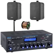 Pyle PDA63BT Bluetooth Home Amplifier Receiver, 2x 4" 30W Max 3-Way Speakers