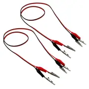 2 Pair 1 Meter Electrical Cable Test Set with Alligator Clips Double-Ended 15A J
