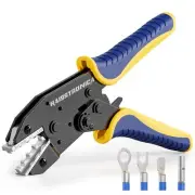 Crimping Tool for Non-Insulated Terminal,AWG 22-6 Ratchet Wire Crimper Tool,Wire