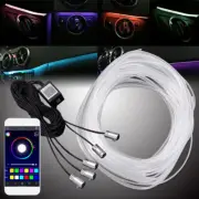 5x Car Interior Atmosphere Light 6M Neon Strips APP Bluetooth Controller RGB LED (for: Peugeot)