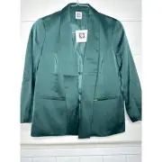 Anne Klein Open Front Dark Emerald Green Blazer w/Shawl Collar NWT - Size Small