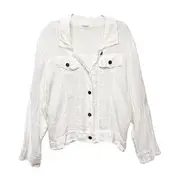 Frederic Linen Frayed Jacket - White