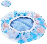 Gogogmee Double Layer Heart Shape Shower Cap Women's Hair Cap for Bath Spa Drying