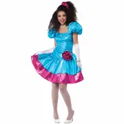 80s Party Dress Blue Cocktail 1980s Retro Prom Queen Adult Womens Costume
