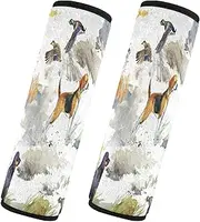 Car Seat Belt Pads 2 Pcs Breathable Seat Belt Shoulder Strap Covers Pad Camera Bag Strap Cover Car Accessories for Women Men Kids M Hunting Dogs and Ducks