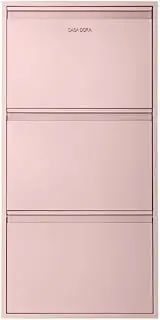 Shoe Cabinet with 3 Flip Drawers - Slim Shoe Storage Cabinet for Bedroom Hallway Home Decor - Entryway Shoe Cabinet Storage, Durable & Long Lasting Shoe Rack Storage (Blush Pink)