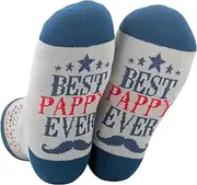 [INNObeta] Fathers Day Pappy Gifts, Pappy Gifts for Grandpa, One Size Crew Socks, Pappy