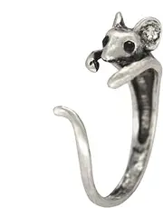 [Generic] Cute Rings for Women, Cute Adjustable Wrap Ring Mice Finger Ring, Metal Animal Women Jewelry Open Women Rings for Mother & Girls, Refer to description, Hardware (metal), Unisex