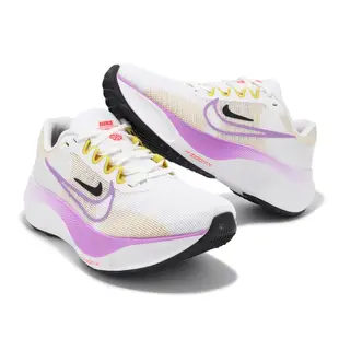 Nike 慢跑鞋 Wmns Zoom Fly 5 白 粉紫 厚底 避震 女鞋 運動鞋 【ACS】 DM8974-100