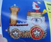Thomas Boutique CHRISTMAS TRAIN Santa Sequin Bead Ornament Craft Kit NOS RARE!