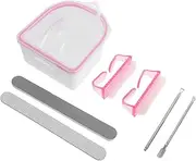 VINTORKY 1 Set Nail Soaking Bowl: Cuticle Pusher Nail Scraper Buffing Files Gentle Nail Brushes - Acrylic Nails Polishing Supplies