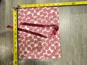 Gift Bag Fabric Handmade w/Drawstring White & Red Pinwheel Candy 9x11in