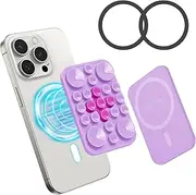 Magnetic Suction Cup Phone Mount for MagSafe Case, Sticky Grip Anti-Slip Hands-Free Shower Phone Holder for iPhone 16/15/14/13/12, Removable Hands-Free Selfie/Video for Women Girl Teen, Purple