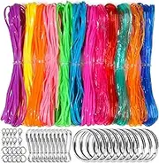 Fandamei Lanyard String Kit, 12 Colors Plastic String Lacing Cord, Bright and Glitter Color, Lanyard String for Crafts, Bracelets and Jewelry Making String Weaving Kit for Craft DIY