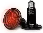 150W Ceramic Heat Emitter for E26 Reptile Heat Lamp, 2-Pack No Light Emitting Li