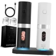Electric Salt and Pepper Grinder Set - Automatic Salt and Pepper White & Black