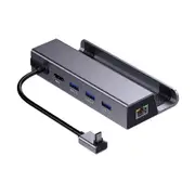 6 in 1 Gigabit Ethernet HUB USB-C TO HDMI 4K 60HZ for jsaux steam deck docking station switch dock aya neo ASUS ROG accessories A