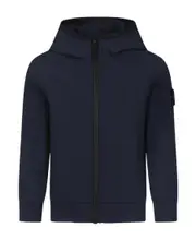 Stone Island Junior Zipped Straight Hem Hooded Jacket 8Y,6Y,14Y,12Y,10Y blue
