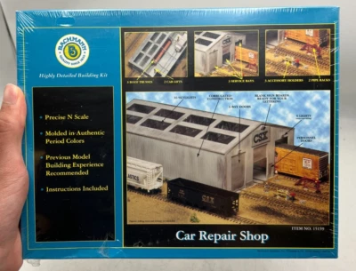 Bachmann N Scale 15159 Car Repair Shop Model Train Trackside Building - Sealed