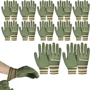 Gardening Gloves | Non-Slip 12 Pairs Safety Gloves for Men | Multifunctional Labor Working Gardening Accessories, Breathable Thickened Protection Gauntlet for Yard Work