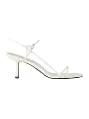 The Row | Bare Leather Sandals in White | The UNDONE