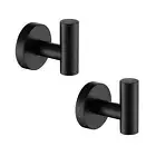 Matte Black Bathroom Towel Coat Hook Stainless Steel 2 Pack Robe Clothes Cabi...
