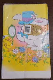 Vintage 1970's C.A.Reed Easter Crepe Paper Tablecover 52"x96" Bunny & Duck NIP
