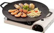 Barbecue Grill Pan - Portable BBQ Pan, Korean Barbecue | Griddle Flat Induction Griddle with Non Stick Coating, Round Induction for Electric Cooktop Kitchen Stove Outdoor Grilling