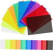 jojofuny 20pcs Filter Film Light Diffuser Sheets Plastic Overlays Photo Lighting Correction Gels