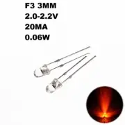 50pcs Orange F3 3mm Diameter LEDs Round Bright Light Lamp Emitting Diode