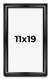 11x19 Shadow Box Frame Black | 1.25 inches Deep Real Wood Contemporary Shadowbox