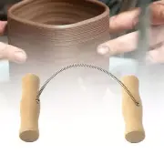 Steel Wire Clay Cutter Trimming Sculpting Pottery Tools with Wooden Handle for