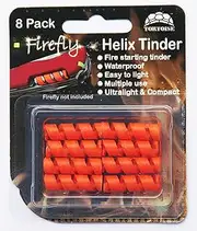 Helix Tinder for FireAnt and Firefly Fire Starters - Tinder for Victorinox Swiss Army Knife Corkscrew (High Visibility Orange - (8pk) Refill for Firefly)